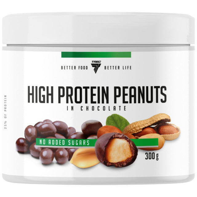 High Protein Peanuts in Chocolate | No Added Sugars 300 грама  Trec Nutrition - Nutra Best Bulgaria