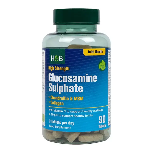 High Strength Glucosamine Sulphate | With Chondroitin, MSM and Collagen - 90 Таблетки  Holland & Barrett - Nutra Best Bulgaria