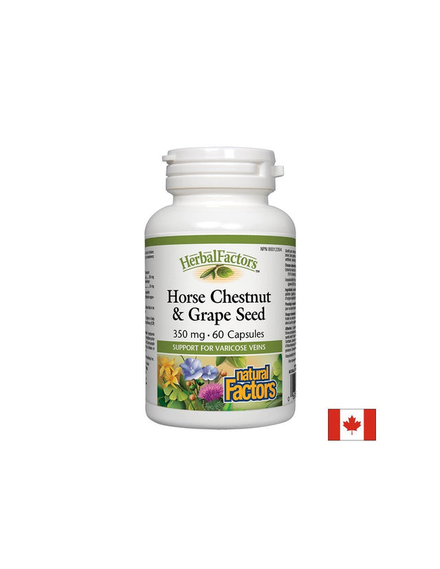 Horse Chestnut & Grape Seed 350 mg - 60 капсули  Natural Factors - Nutra Best Bulgaria
