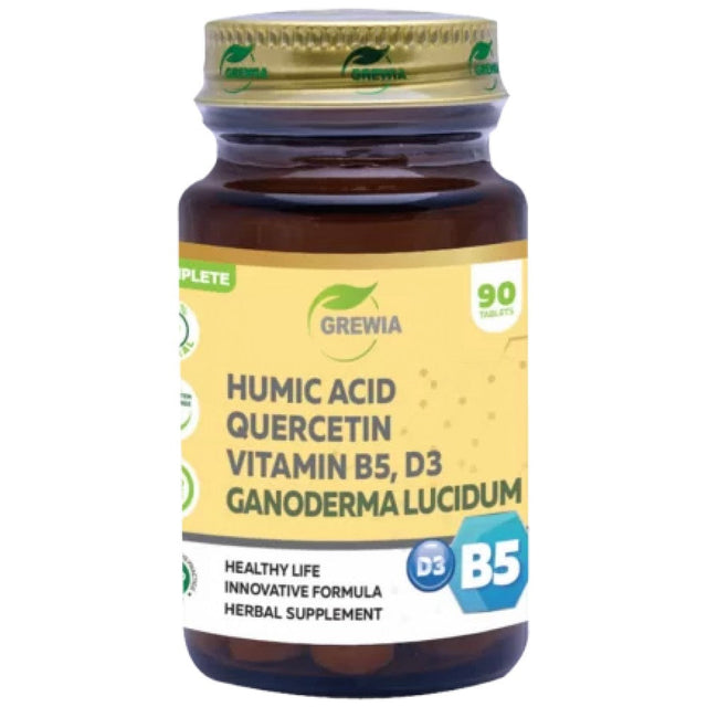 Humic Acid, Quercetin, Vitamin B5, D3 & Ganoderma Lucidum - 90 Таблетки  Grewia - Nutra Best Bulgaria