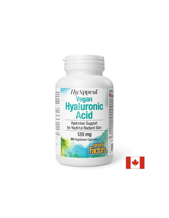 Красива кожа - здрави стави - Хиалуронова киселина HyAppeal® (веган), 120 mg х 60 V капсули  Natural Factors - Nutra Best Bulgaria