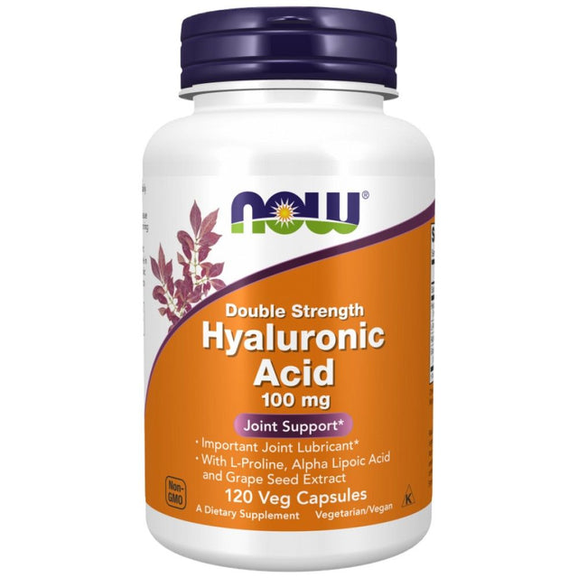 Hyaluronic Acid 100 mg - 120 капсули  NOW Foods - Nutra Best Bulgaria
