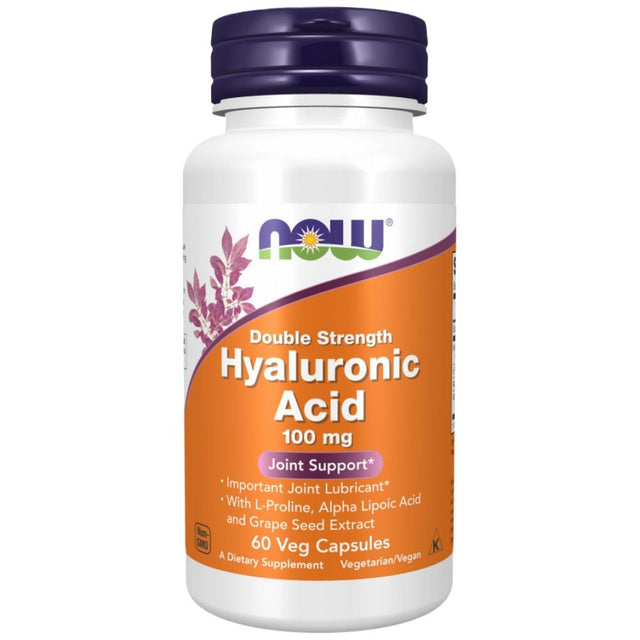 Hyaluronic Acid 100 mg - 60 капсули  NOW Foods - Nutra Best Bulgaria
