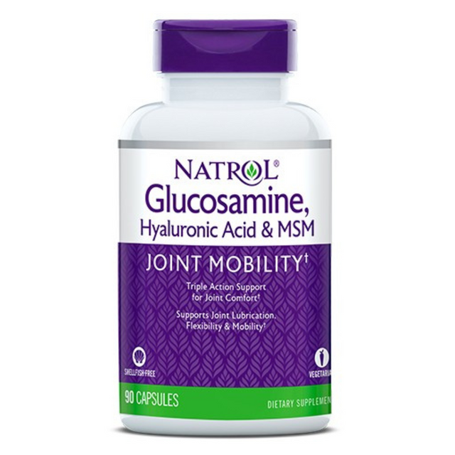 Hyaluronic Acid MSM Glucosamine 90 Caps.  Natrol - Nutra Best Bulgaria