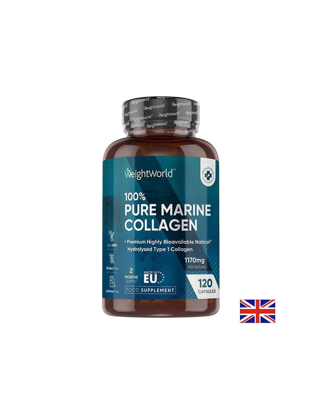 Млада кожа, здрави стави - Морски колаген (тип I), 120 капсули Weight Worl  WeightWorld - Nutra Best Bulgaria