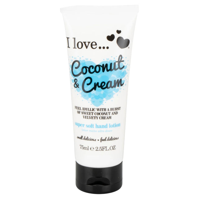 I Love, I Love..., Hydrating, Hand Lotion, Coconut & Cream, 75 ml  I Love - Nutra Best Bulgaria
