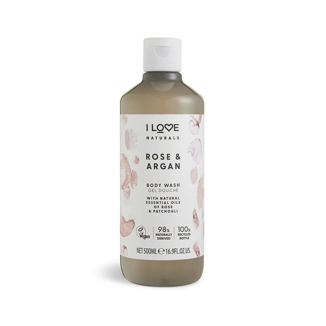I Love, Naturals Collection, Vegan, Hydrating, Rose & Argan, Body Wash, 500 ml  I Love - Nutra Best Bulgaria