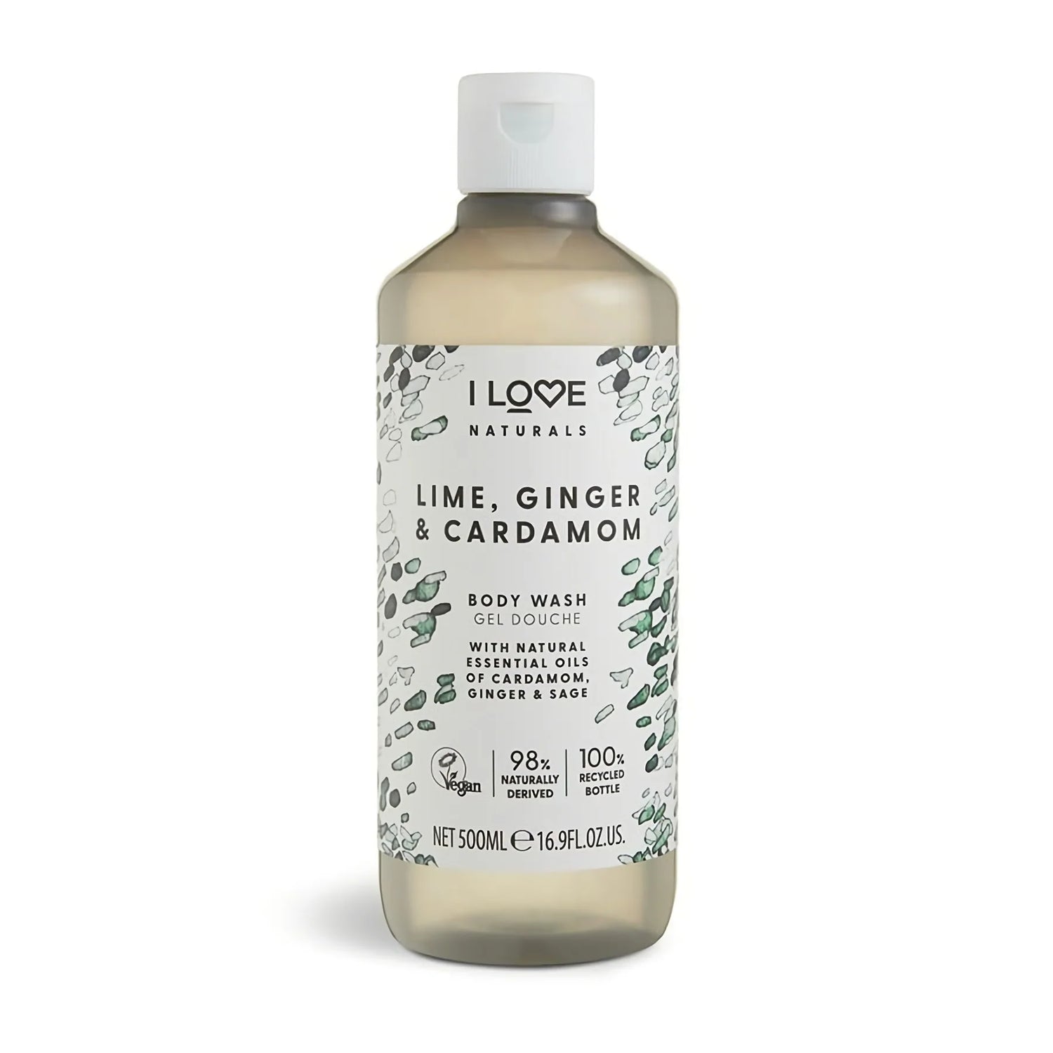 I Love, Naturals Collection, Vegan, Lime, Ginger & Cardamom, Hydrating, Shower Gel, For All Skin Types, 500 ml  I Love - Nutra Best Bulgaria