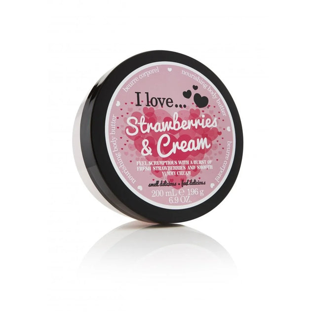 I Love, Originals, Hydrating, Strawberries & Cream, Body Butter, 200 ml  I Love - Nutra Best Bulgaria