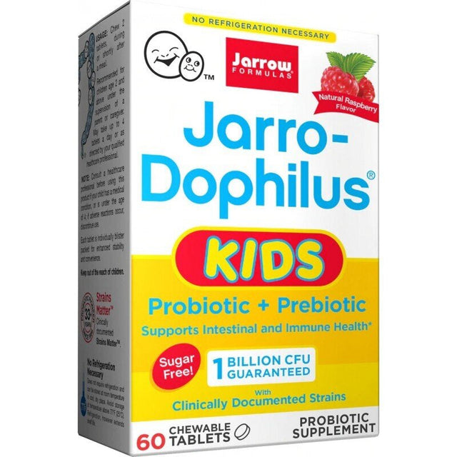 Jarro-Dophilus Kids 1 Billion - Пробиотик за Деца 60 дъвчащи таблетки  Jarrow Formulas - Nutra Best Bulgaria