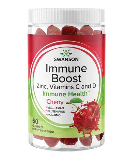 Immune Boost Gummies with Acerola, Zinc and Vitamin C & D | Cherry - 60 Дъвчащи таблетки  Swanson - Nutra Best Bulgaria