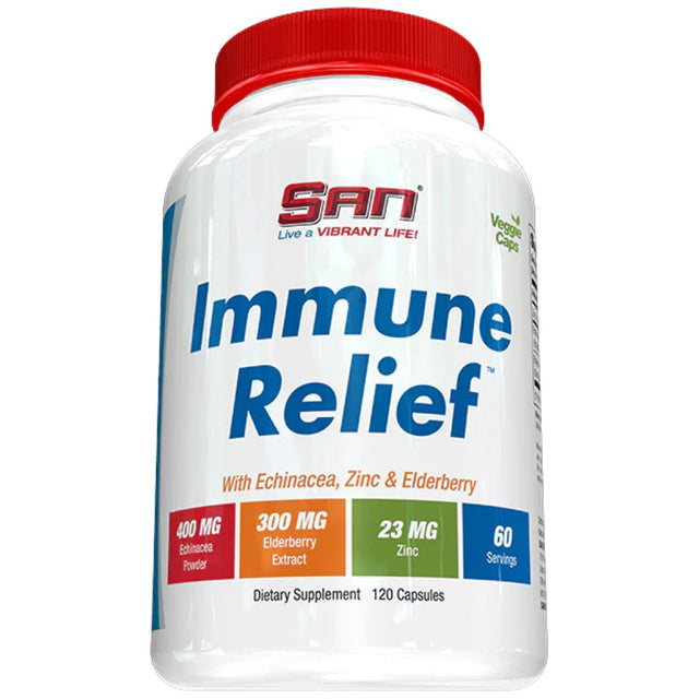 Immune Relief | with Echinacea, Zinc & Elderberry - 120 капсули  SAN - Nutra Best Bulgaria