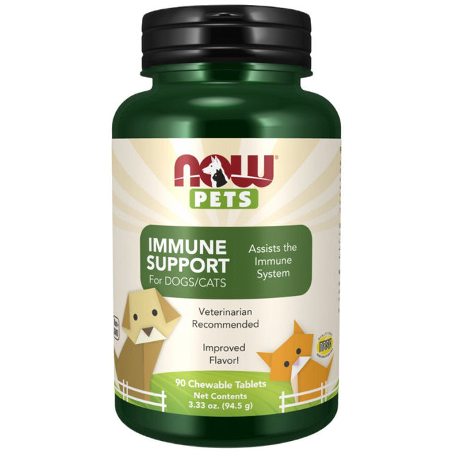 Immune Support Chewable Tablets | for Dogs & Cats [90 Дъвчащи таблетки]  NOW Foods - Nutra Best Bulgaria
