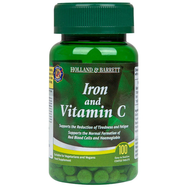 Iron 14 mg & Vitamin C 60 mg - 100 Таблетки  Holland and Barrett - Nutra Best Bulgaria