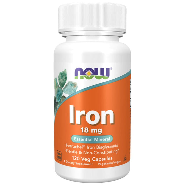 Iron 18 mg Ferrochel - 120 капсули  NOW Foods - Nutra Best Bulgaria