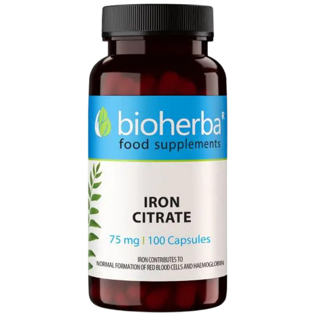 Iron Citrate 25 mg - 100 капсули  Bioherba - Nutra Best Bulgaria
