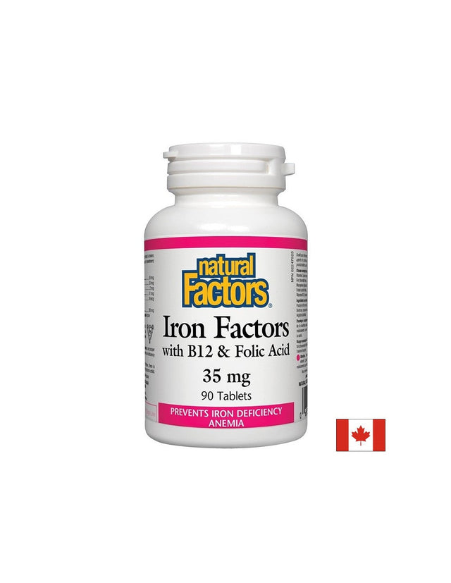 Iron Factors® - 90 Таблетки  Natural Factors - Nutra Best Bulgaria