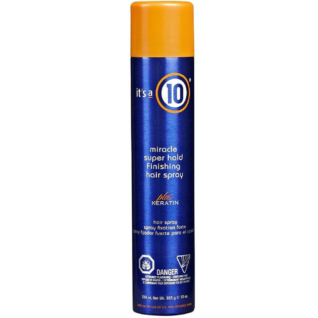 It's a 10, Miracle Super Hold Finishing Spray Plus Keratin, Hair Spray, Style, Extra Strong Hold, 334 ml  It`s a 10 - Nutra Best Bulgaria