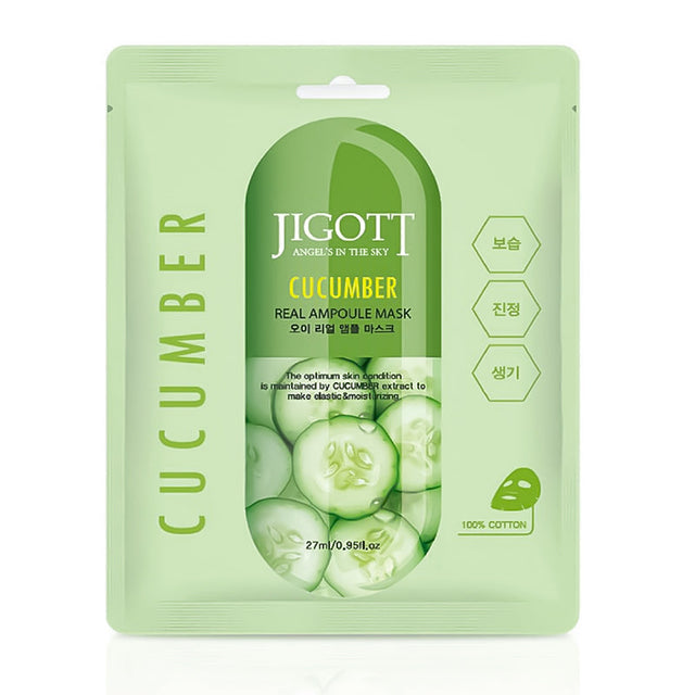 JIGOTT Cucumber Real Ampoule Mask 27 ml  Jigott - Nutra Best Bulgaria