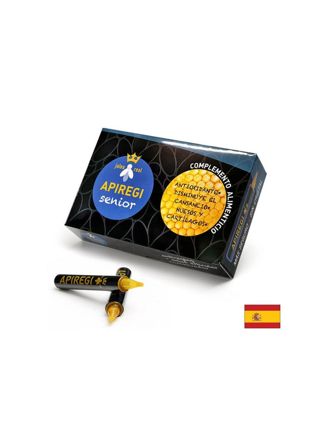Jalea real Apiregi senior/ Пчелно млечице за възрастни/ Жизненост и силен имунитет, 20 бр. ампули за пиене Artesania  Artesania Agricola - Nutra Best Bulgaria