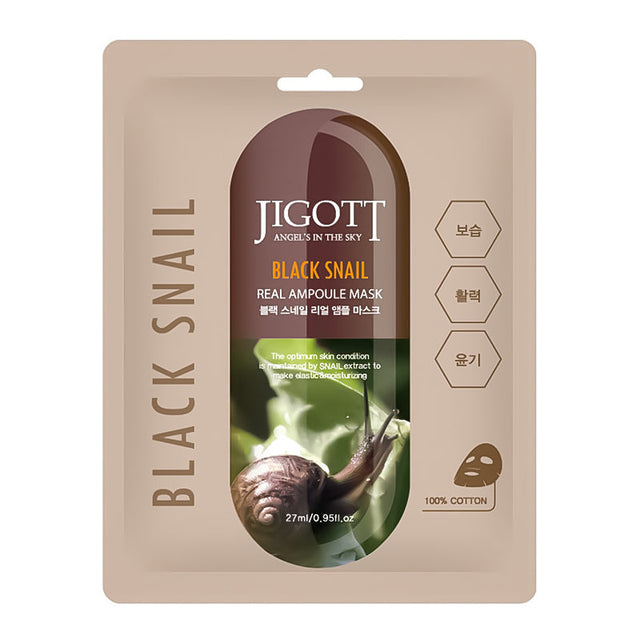 Jigott Black Snail Real Ampoule Mask 27 ml  Jigott - Nutra Best Bulgaria