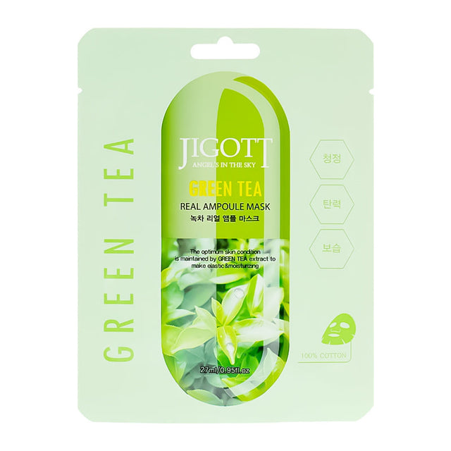 Jigott Green Tea Real Ampoule Mask 27 ml  Jigott - Nutra Best Bulgaria