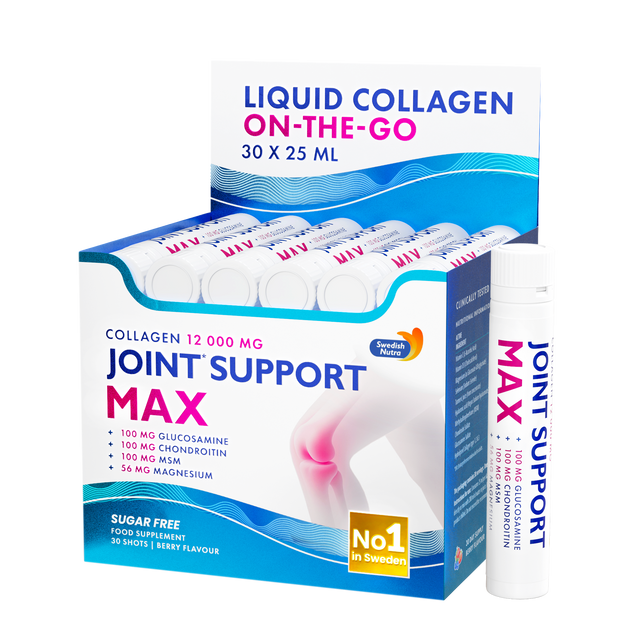 Течен колаген за стави Joint Support MAX 12000 MG + Магнезий /30 флакона х25 мл/  Swedish Nutra - Nutra Best Bulgaria