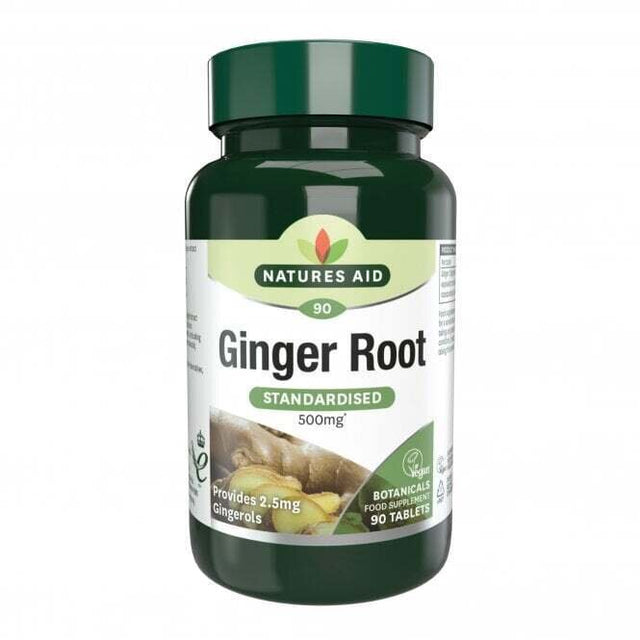 Kорен от джинджифил (Ginger Root) 500мг 90 таблетки NaturesAid  Natures Aid - Nutra Best Bulgaria