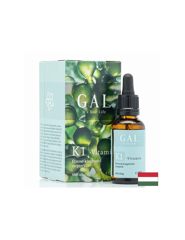 Витамин K1 – Подкрепа за нормално кръвосъсирване, 500 μg, 480 дневни дози, 30 ml капки  GAL - Nutra Best Bulgaria