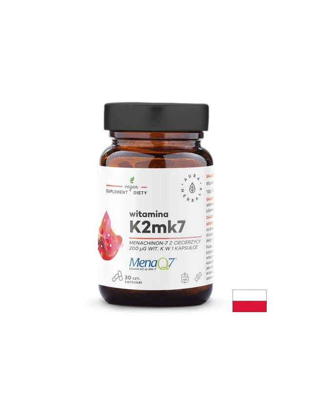 Кости и стави - Витамин K2 (MK-7), 200 µg х 30 капсули  Aura Herbals - Nutra Best Bulgaria