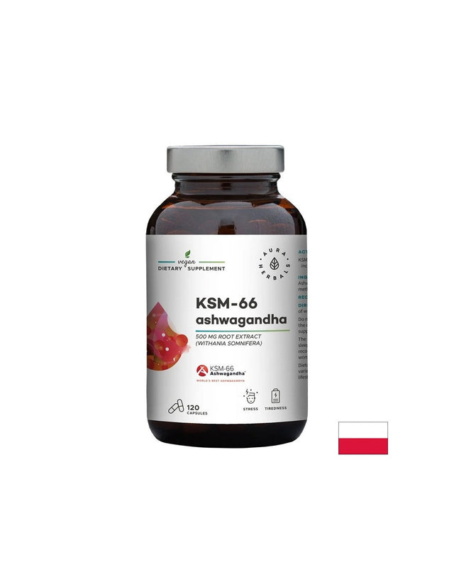 Стрес и добро настроение Ашваганда (KSM-66) 200 mg х 120 капсули  Aura Herbals - Nutra Best Bulgaria