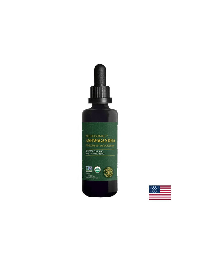 Ашваганда KSM-66® – За адаптация към стреса и психически баланс, 59.2 ml капки Microsomal™  Global Healing - Nutra Best Bulgaria