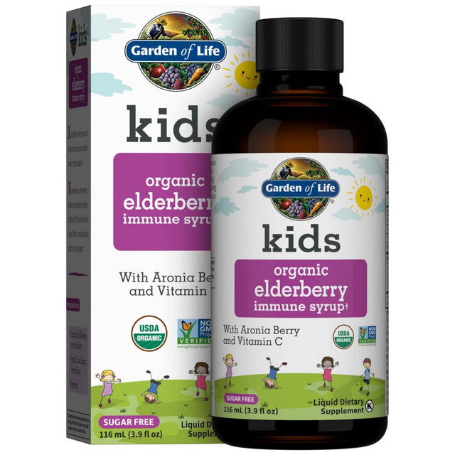 Kid's Organic Elderberry Immune Syrup - 116 мл  Garden Of Life - Nutra Best Bulgaria