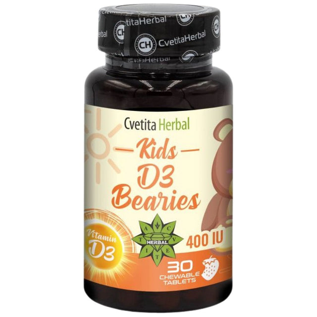 Kids D3 Bearies 400 IU 30 Таблетки  Cvetita Herbal - Nutra Best Bulgaria