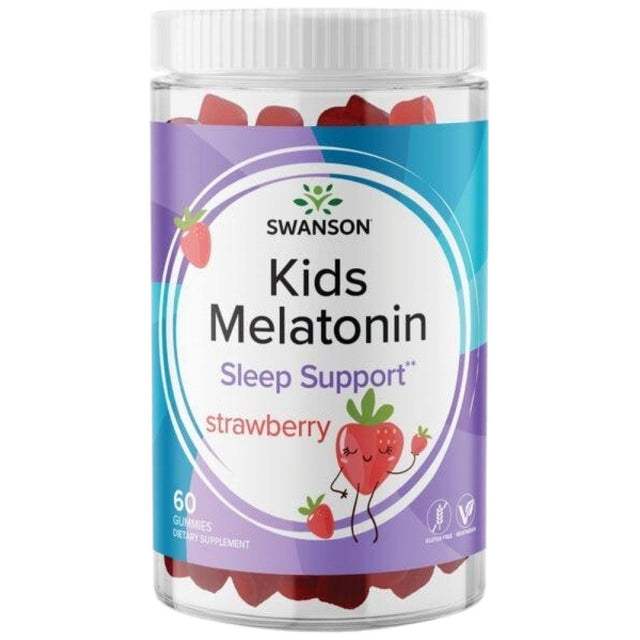 Kids Melatonin Gummies 1 mg | Strawberry 60 Дъвчащи таблетки  Swanson - Nutra Best Bulgaria