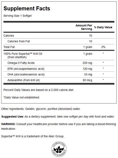 Krill Oil 1000 mg 30 Гел капсули  Swanson - Nutra Best Bulgaria