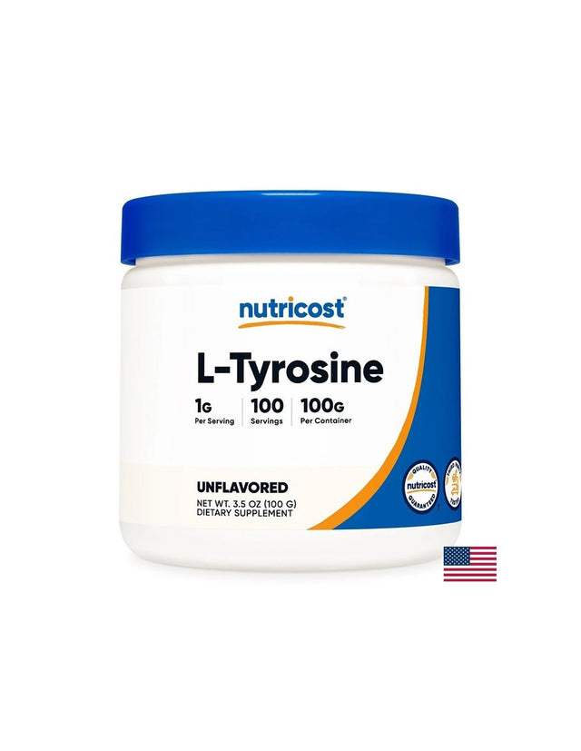 Нервна система и хормонален дисбаланс - L-Тирозин, 100 g прах  Nutricost - Nutra Best Bulgaria