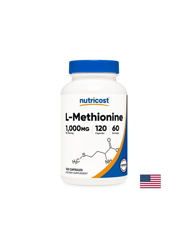 L-Метионин – За черен дроб и липиден метаболизъм, 500 mg, 120 капсули  Nutricost - Nutra Best Bulgaria