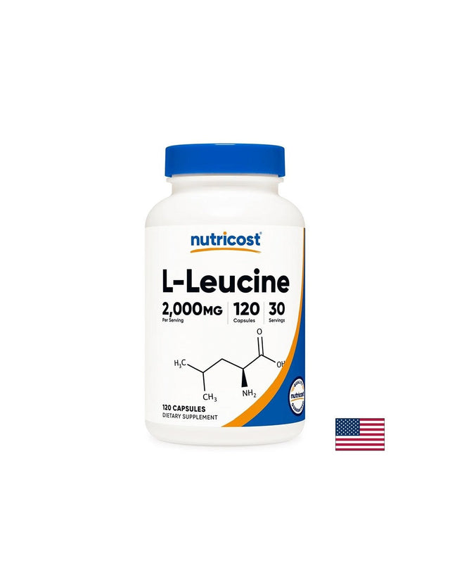 L -Левцин – За мускулен растеж и възстановяване, 500 mg, 120 капсули  Nutricost - Nutra Best Bulgaria