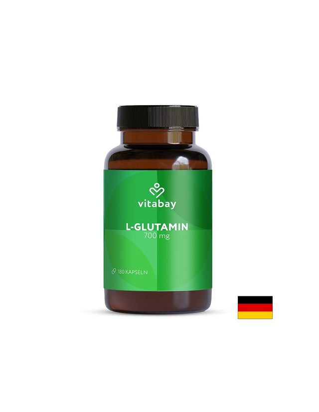 L-Глутамин – Възстановяване, имунитет и чревен комфорт, 700 mg, 180 капсули  Vitabay - Nutra Best Bulgaria