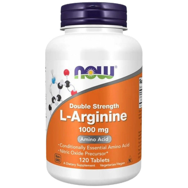 L-Arginine 1000 mg / Double Strength - 120 Таблетки  NOW Foods - Nutra Best Bulgaria