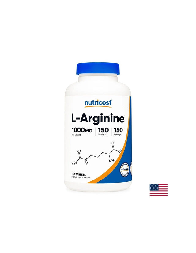 Енергия и мускулна маса - Л-Аргинин (L-Arginine), 150 таблетки  Nutricost - Nutra Best Bulgaria