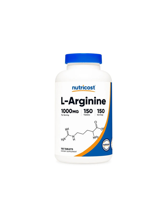 Енергия и мускулна маса - Л-Аргинин (L-Arginine), 150 таблетки  Nutricost - Nutra Best Bulgaria