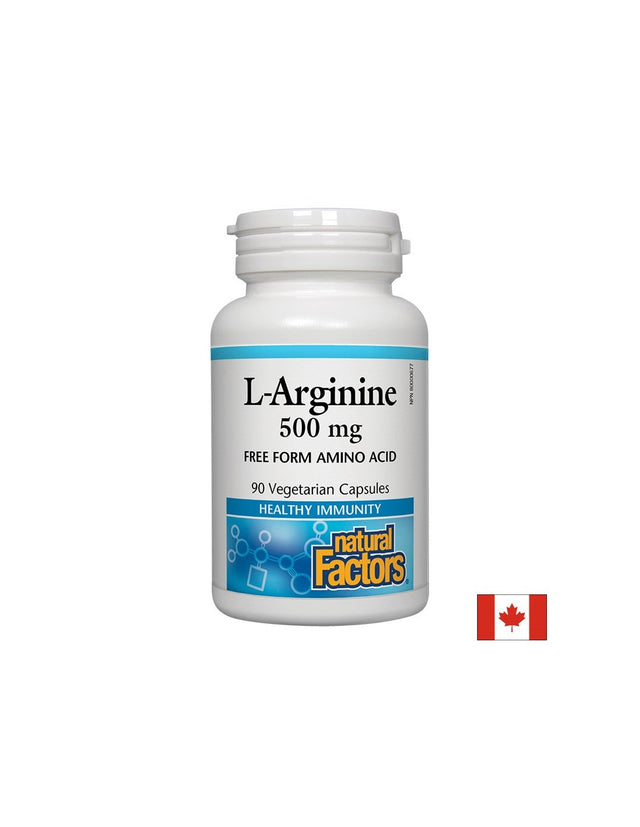L-Arginine 500 mg - 90 капсули  Natural Factors - Nutra Best Bulgaria