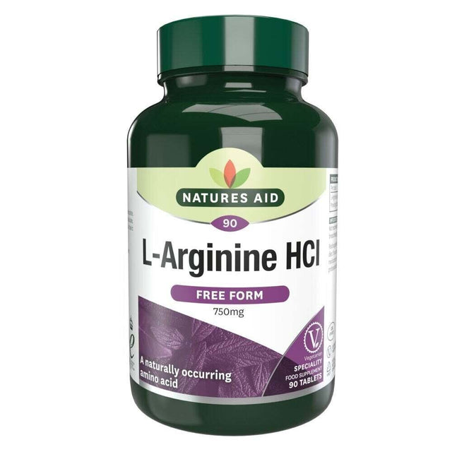 Л-Аргинин (L-Arginine HCI) 750мг 90 таблетки  Natures Aid - Nutra Best Bulgaria