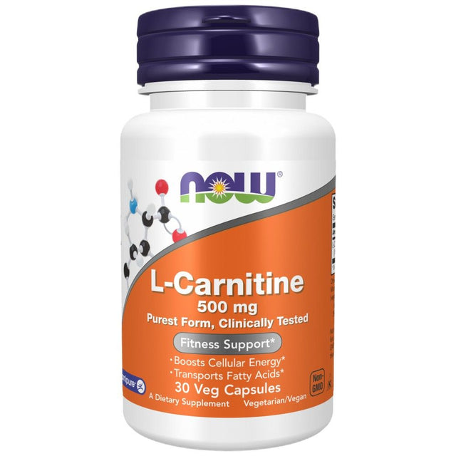 L-Carnitine 500 mg | Carnipure® - 30 капсули  NOW Foods - Nutra Best Bulgaria