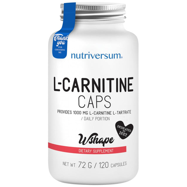 L-Carnitine Caps 500 mg 120 капсули  Nutriversum - Nutra Best Bulgaria