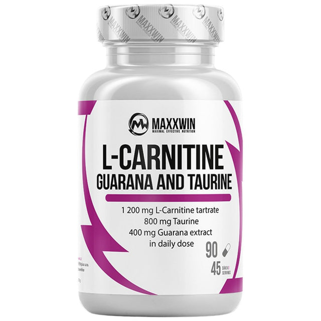 L-Carnitine + Guarana + Taurine - 90 капсули  MAXXWIN - Nutra Best Bulgaria