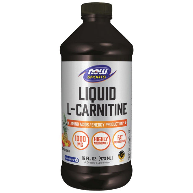 L-Carnitine Liquid 1000 mg - 473 мл  NOW Foods - Nutra Best Bulgaria