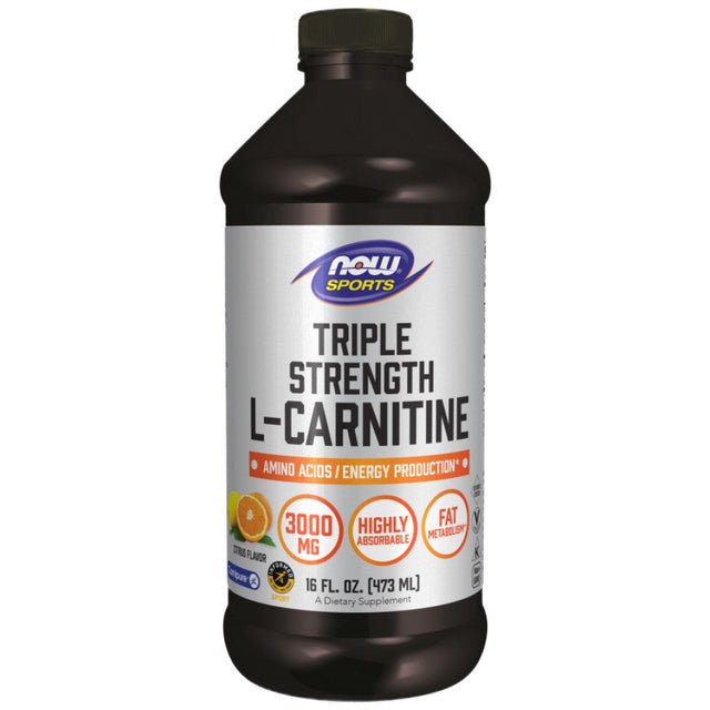 L-Carnitine Liquid 3000 mg - 465 мл  NOW Foods - Nutra Best Bulgaria